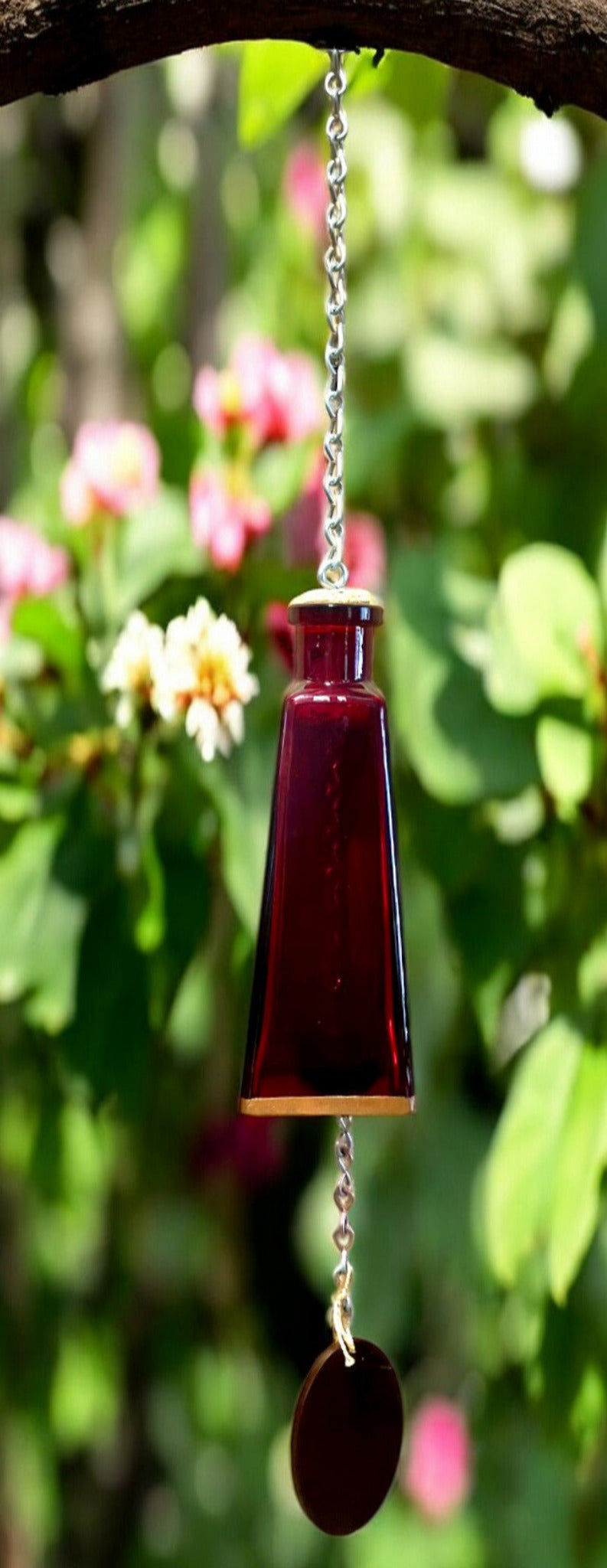 14” Glass Bottle Wind Chime - Holland Landscape Supply