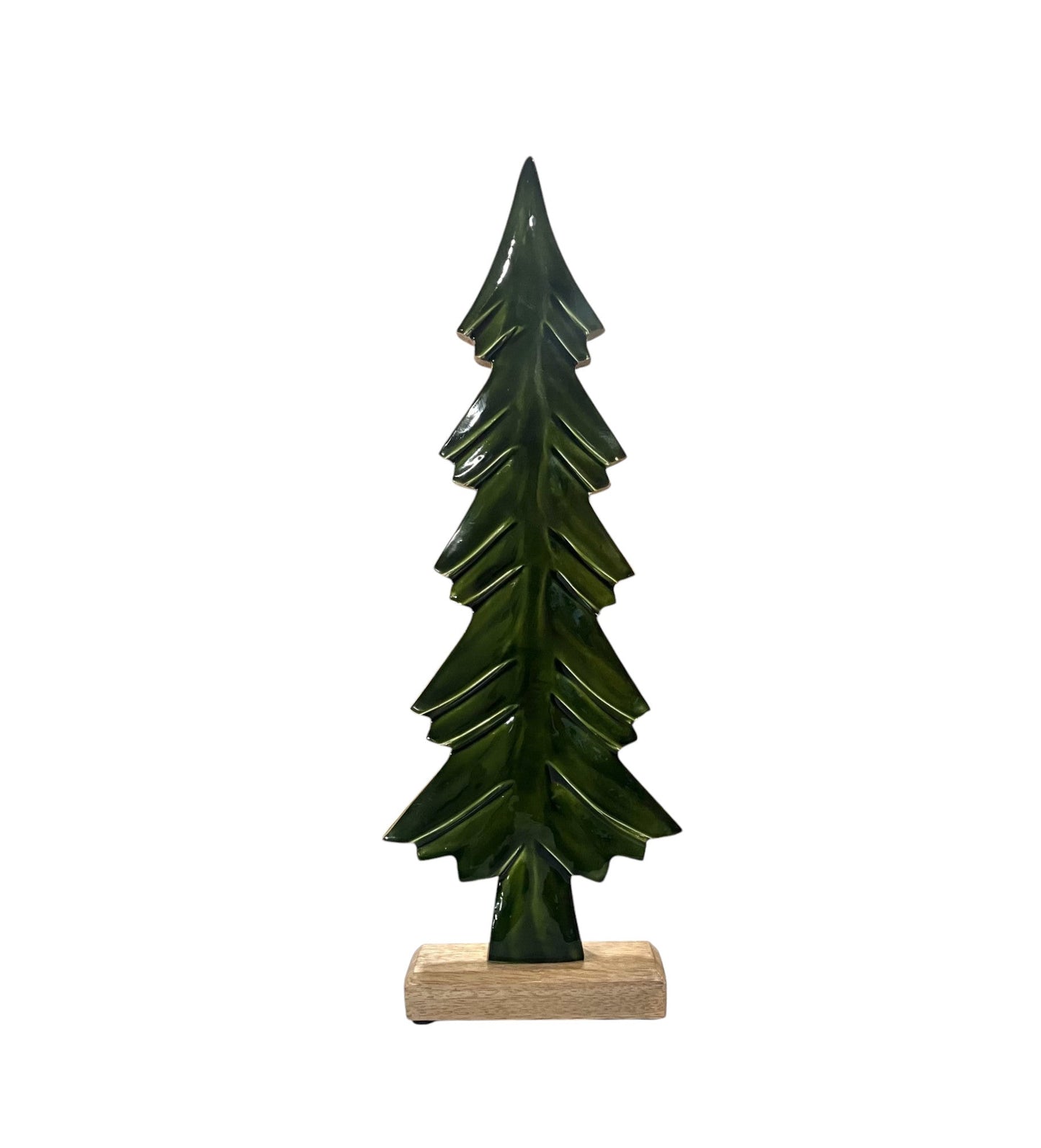 15" Wood/Green Enamel Tree - Holland Landscape SupplyDecoration