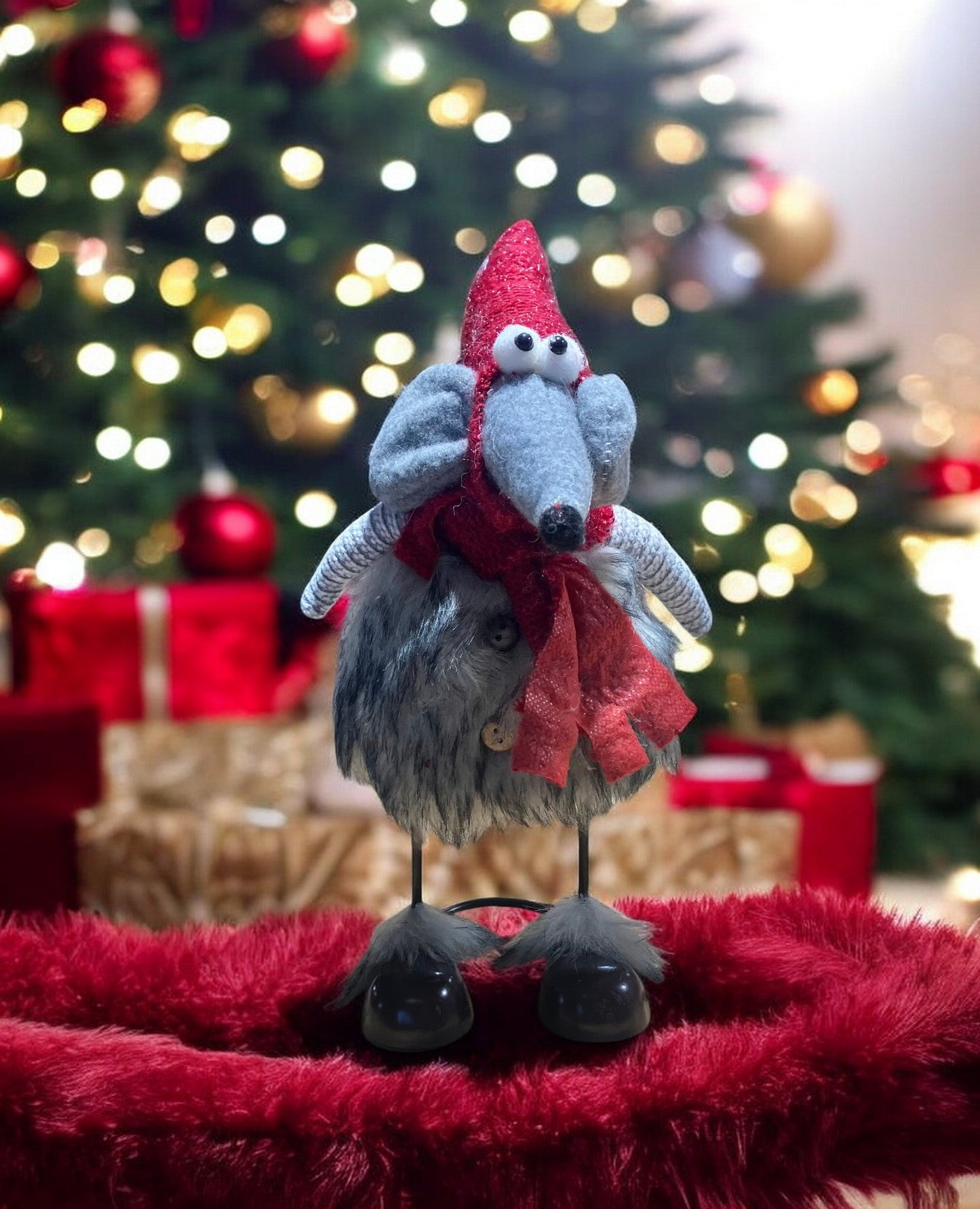 Bobble Christmas Rat with Scarf - Holland Landscape Supply