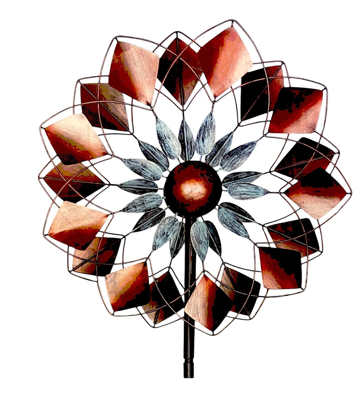 Brown Diamonds and Blue Leaf Garden Spinner - Holland Landscape Supply