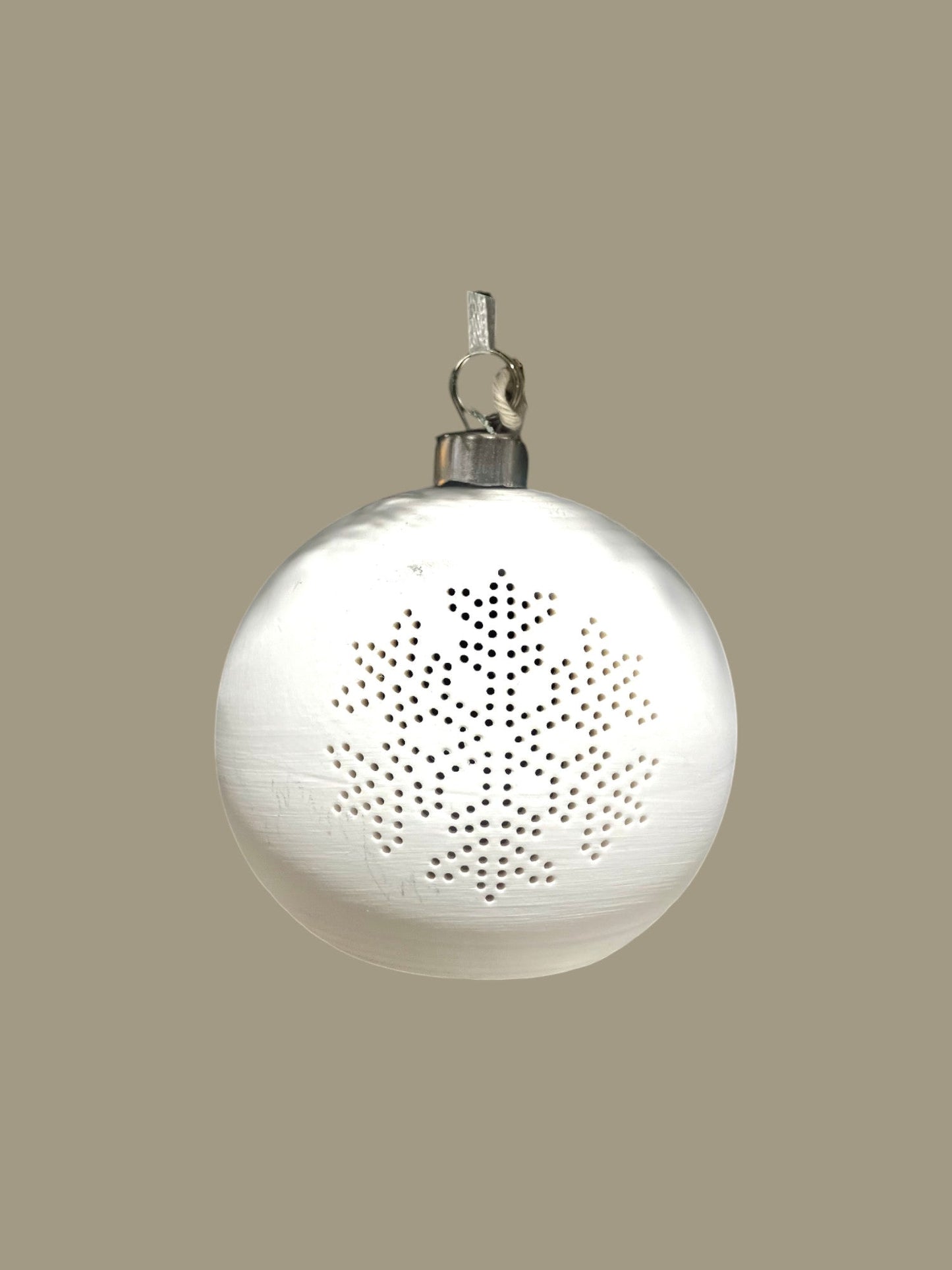Ceramic Bulb Ornament with Snowflakes - Holland Landscape SupplyChristmas Ornament