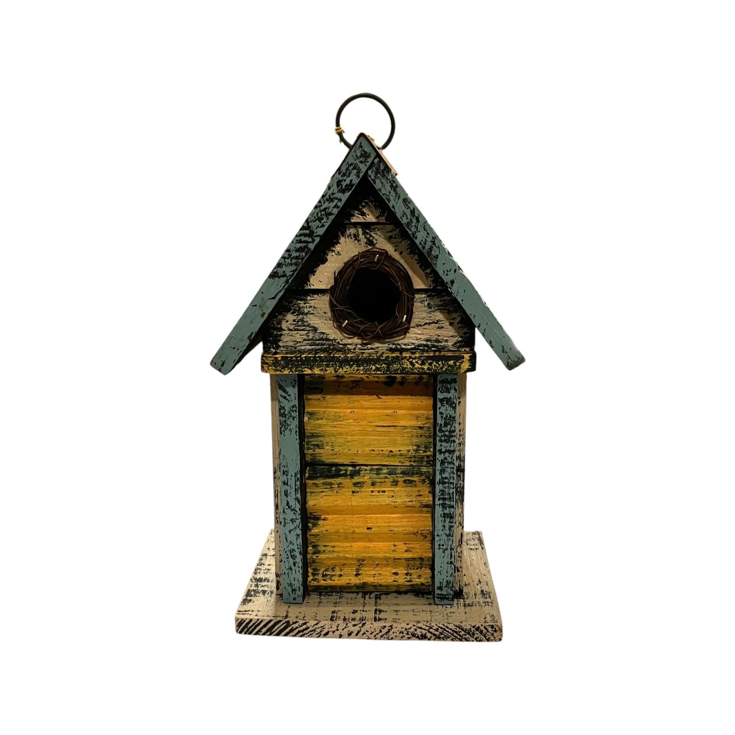 Cream/Blue/Yellow Birdhouse - Holland Landscape Supply