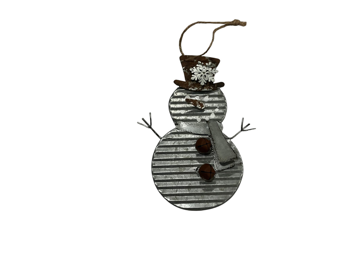 Galvanized Snowman Ornament - Holland Landscape Supply