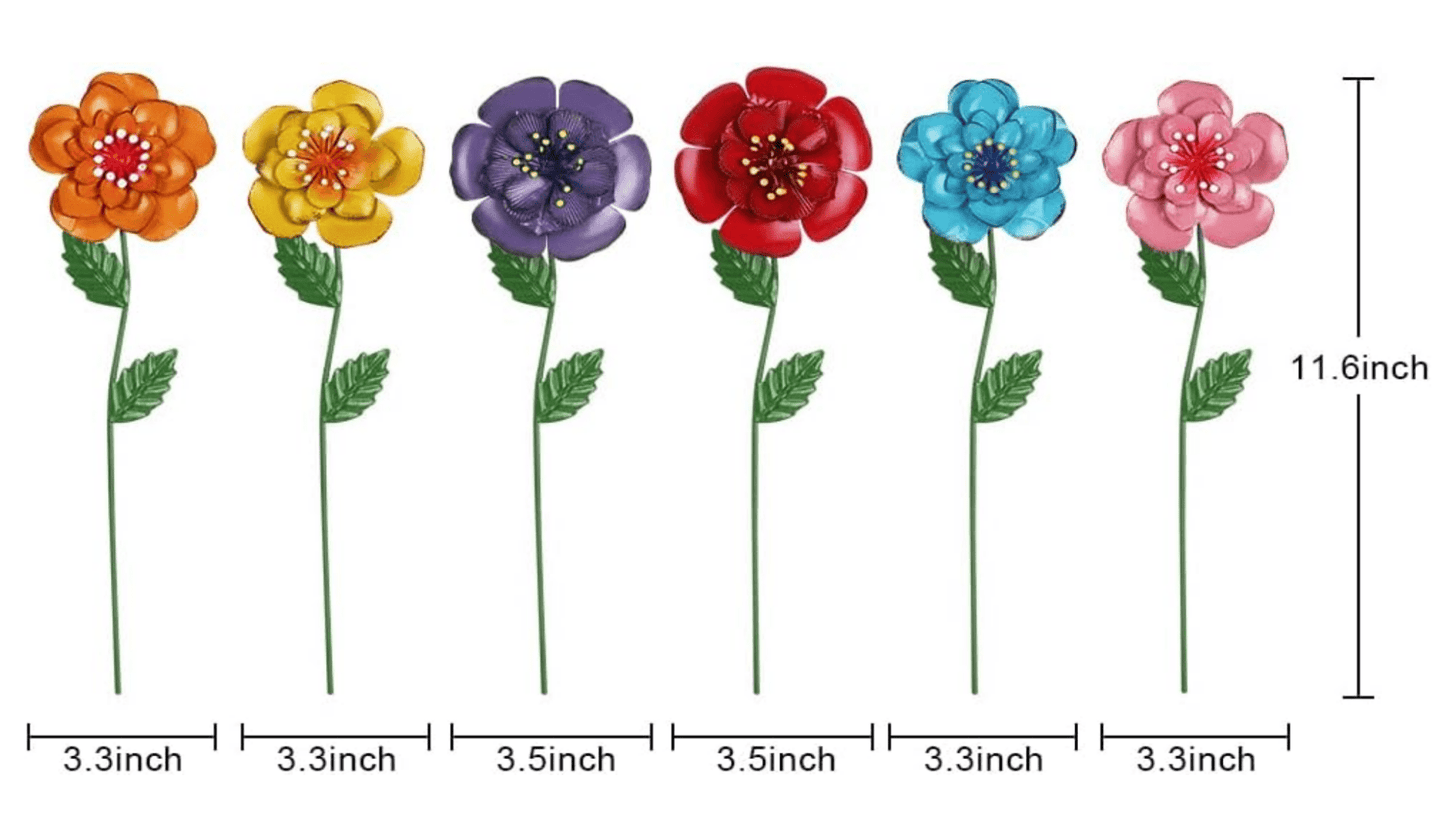 Multi Color Metal Flower Stakes - Holland Landscape Supply