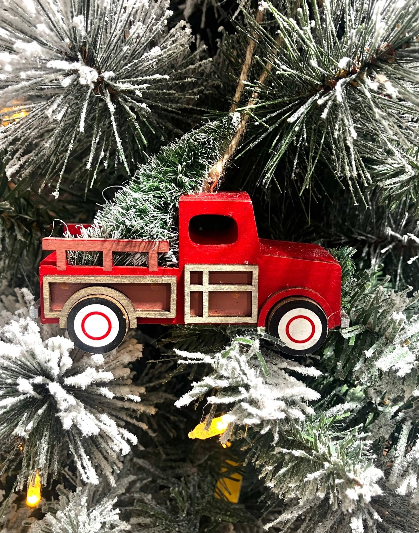 Red Truck w/Christmas Tree Ornament - Holland Landscape Supply