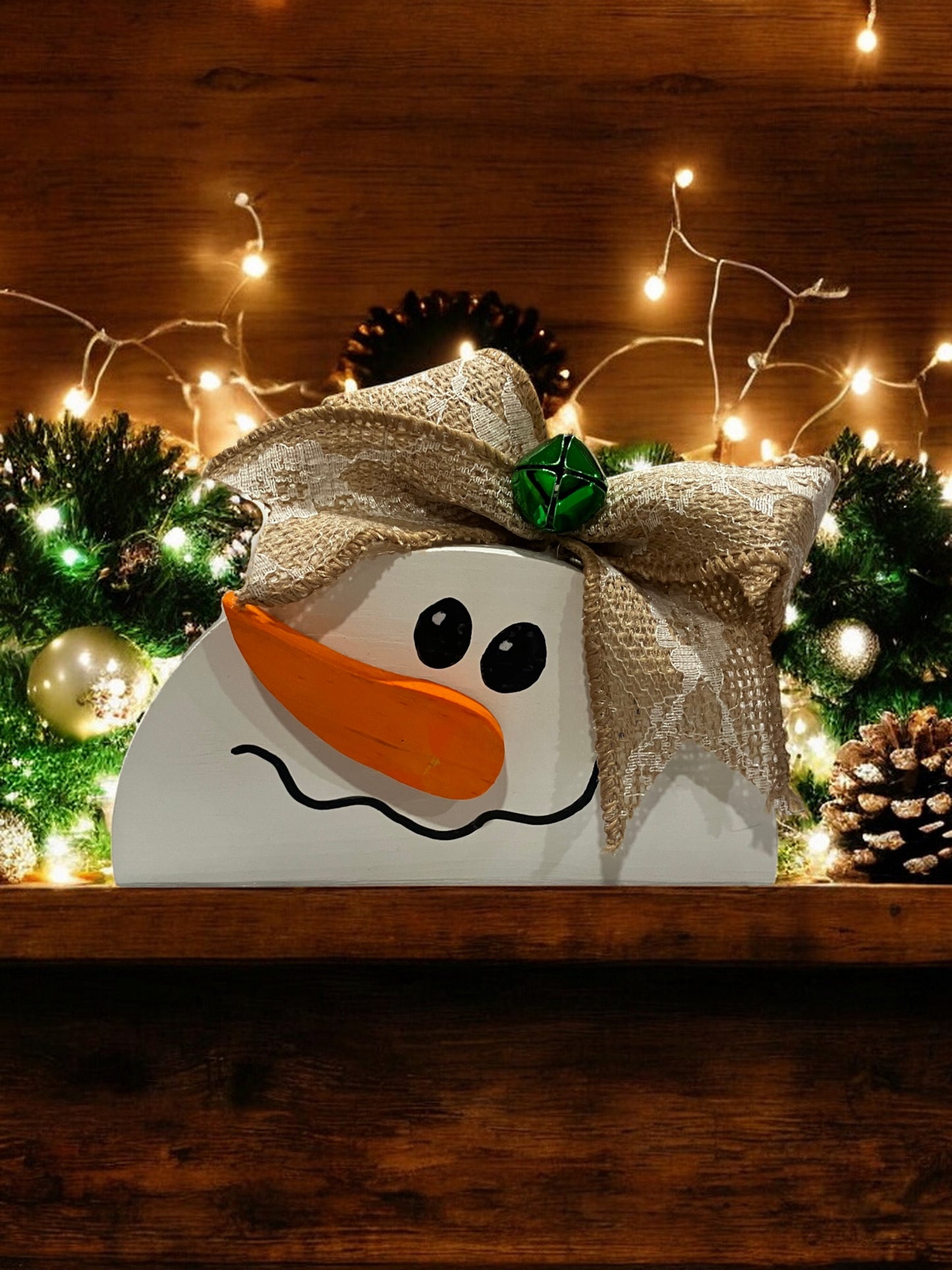 Wooden Snowmen w/ Bells