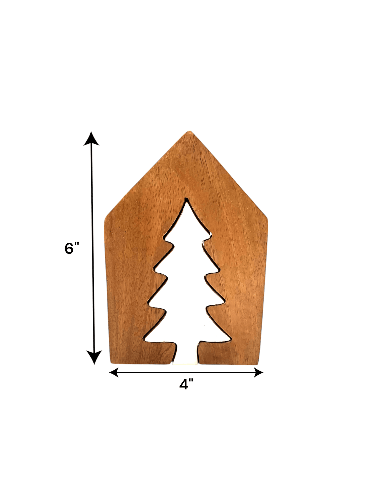 Wooden House/White Enamel Tree Cutout - Holland Landscape SupplyDecoration