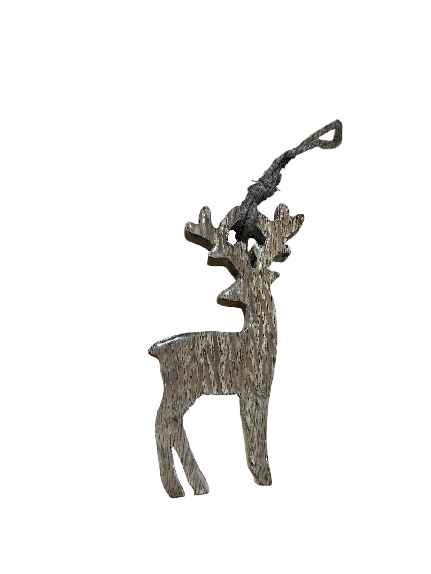 Wooden Striated Deer Ornament - Holland Landscape Supply