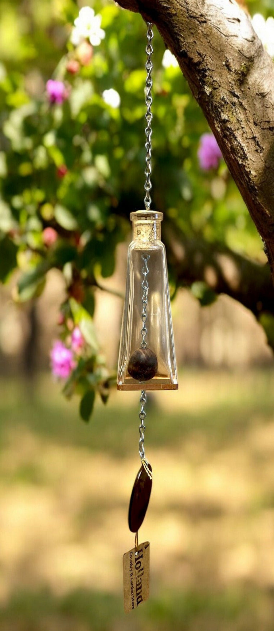 14” Glass Bottle Wind Chime - Holland Landscape Supply