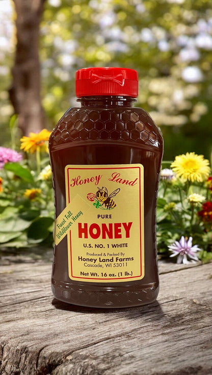 16 oz Honey Land Honey Bottle - Holland Landscape Supply