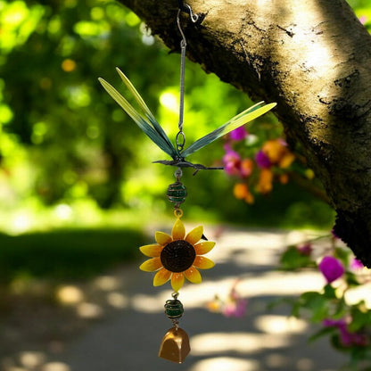 17” Dragonfly & Sunflower Wind Chime - Holland Landscape Supply