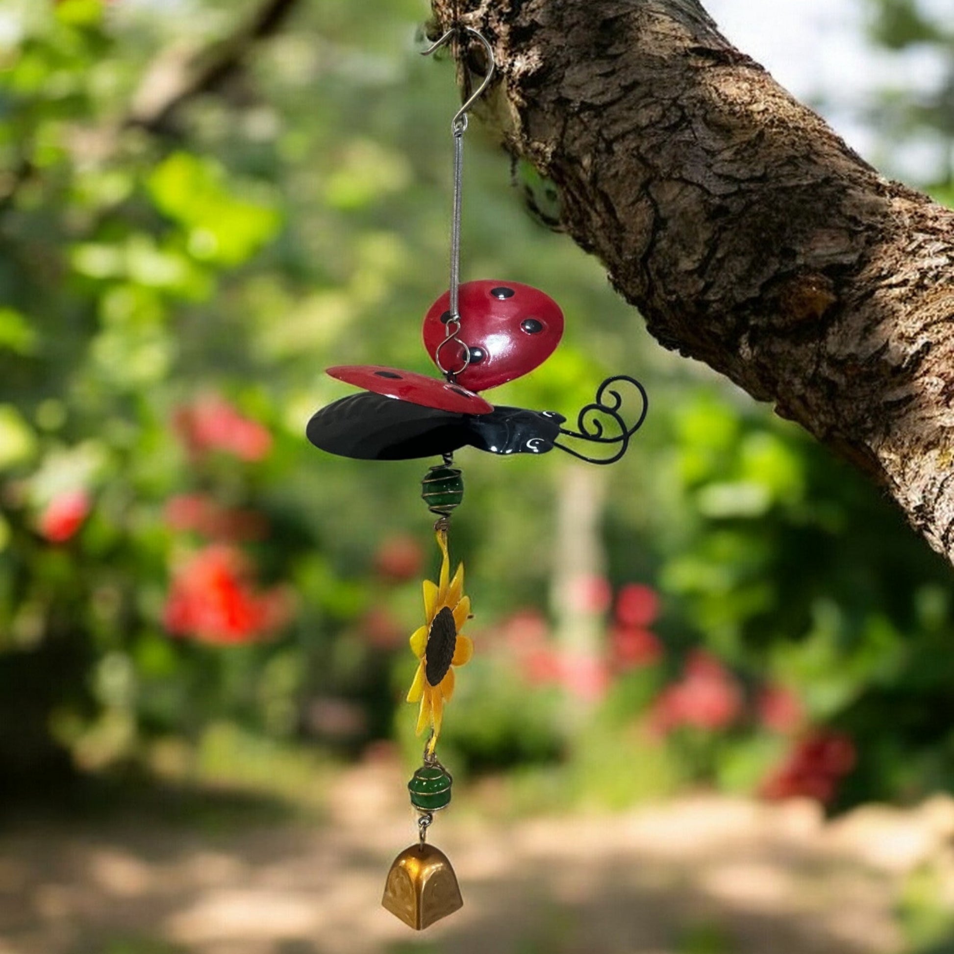 17” Ladybug & Sunflower Wind Chime - Holland Landscape Supply