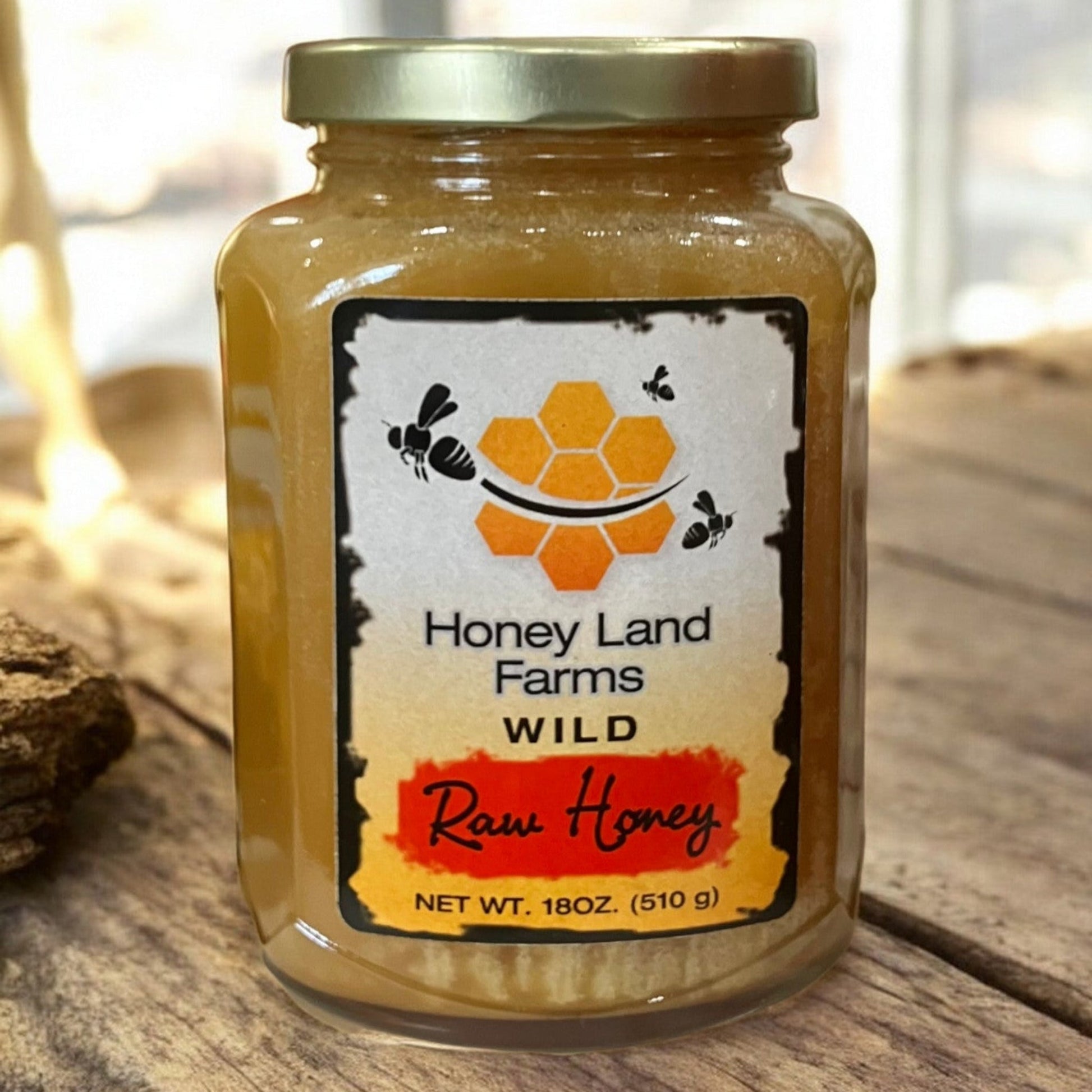 18 oz Honey Land Wild Raw Honey Jar - Holland Landscape Supply