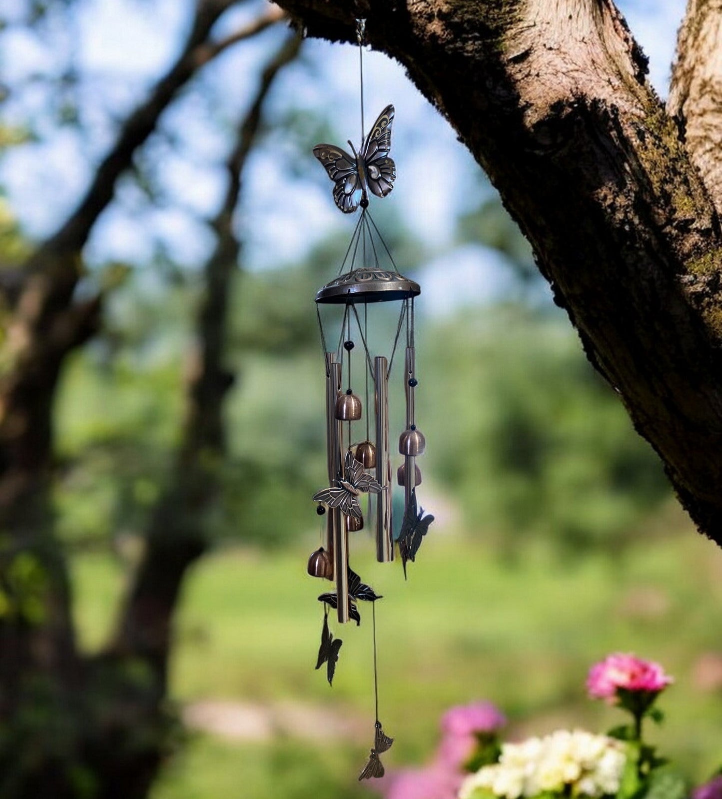 36” Bronze Butterfly Wind Chime - Holland Landscape Supply