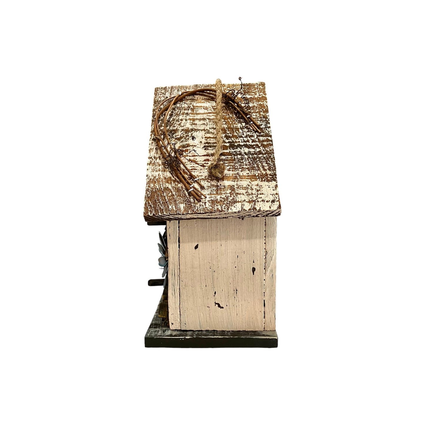 Birdhouse w Blue & Yellow Flowers - Holland Landscape Supply