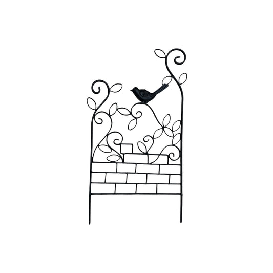 Black Metal Trellis with Bird - Holland Landscape Supply