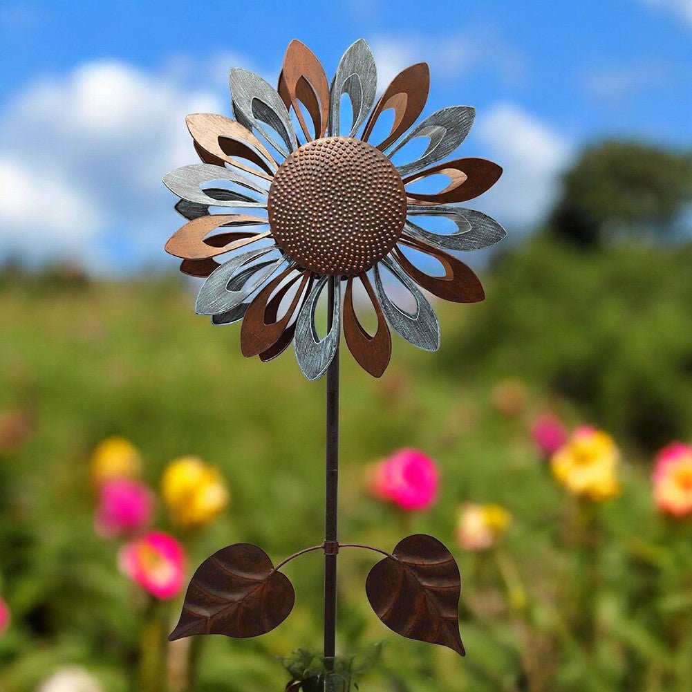 Blue & Brown Sunflower Garden Spinner - Holland Landscape Supply