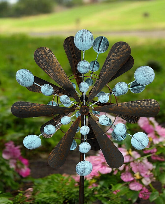 Brown & Blue Abstract Garden Spinner - Holland Landscape Supply