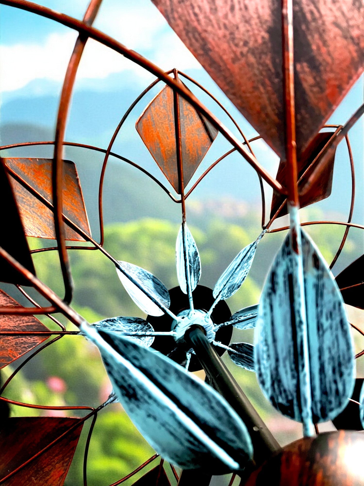 Brown Diamonds and Blue Leaf Garden Spinner - Holland Landscape Supply