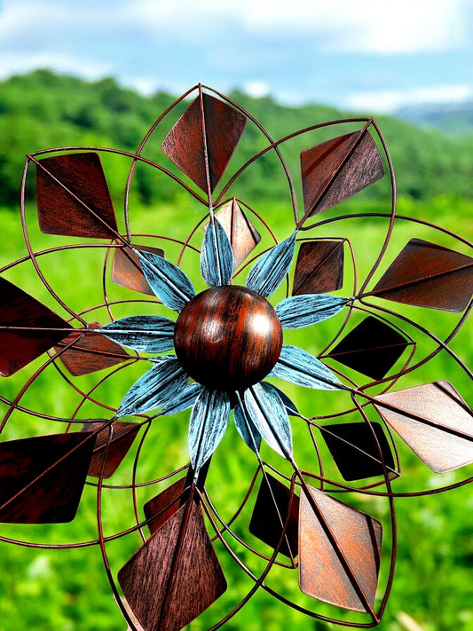 Brown Diamonds and Blue Leaf Garden Spinner - Holland Landscape Supply