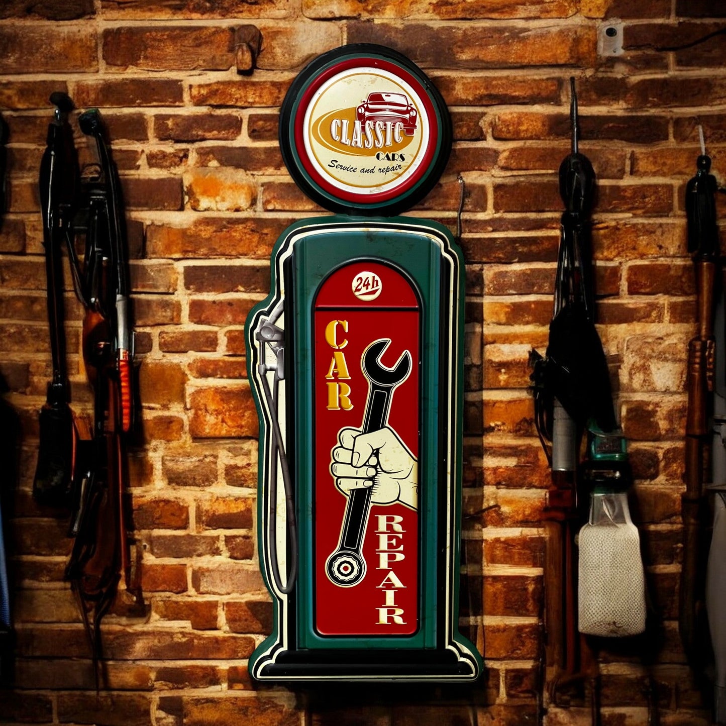 Car Repair - Metal Gas Pump Sign - Holland Landscape Supply