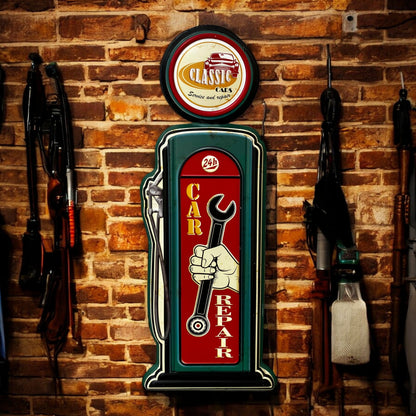 Car Repair - Metal Gas Pump Sign - Holland Landscape Supply