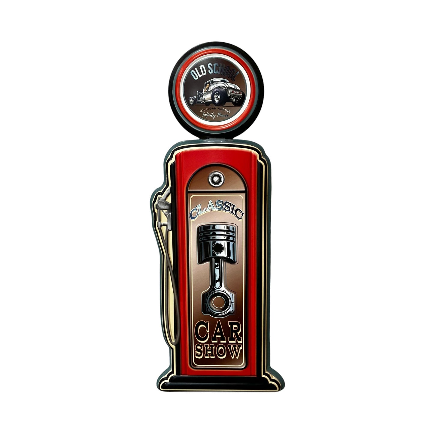 Car Show - Metal Gas Pump Sign - Holland Landscape Supply