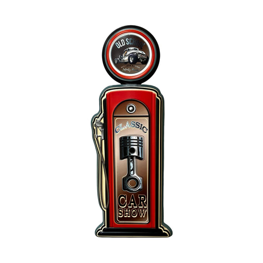 Car Show - Metal Gas Pump Sign - Holland Landscape Supply