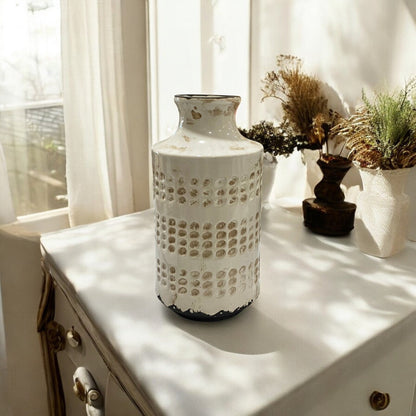 Ceramic Cream Vase - Holland Landscape Supply
