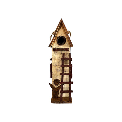 Cream Birdhouse w Ladder - Holland Landscape Supply