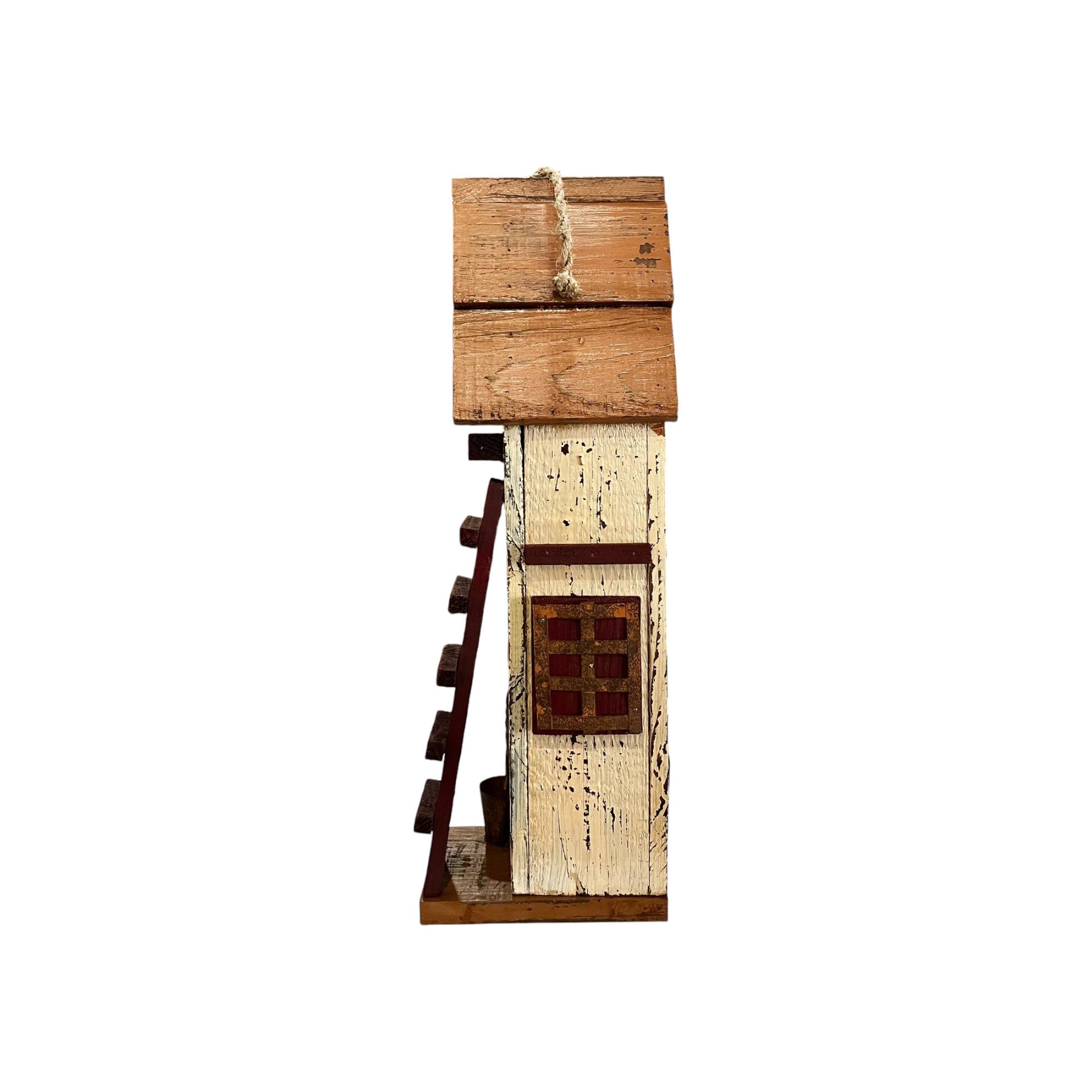 Cream Birdhouse w Ladder - Holland Landscape Supply