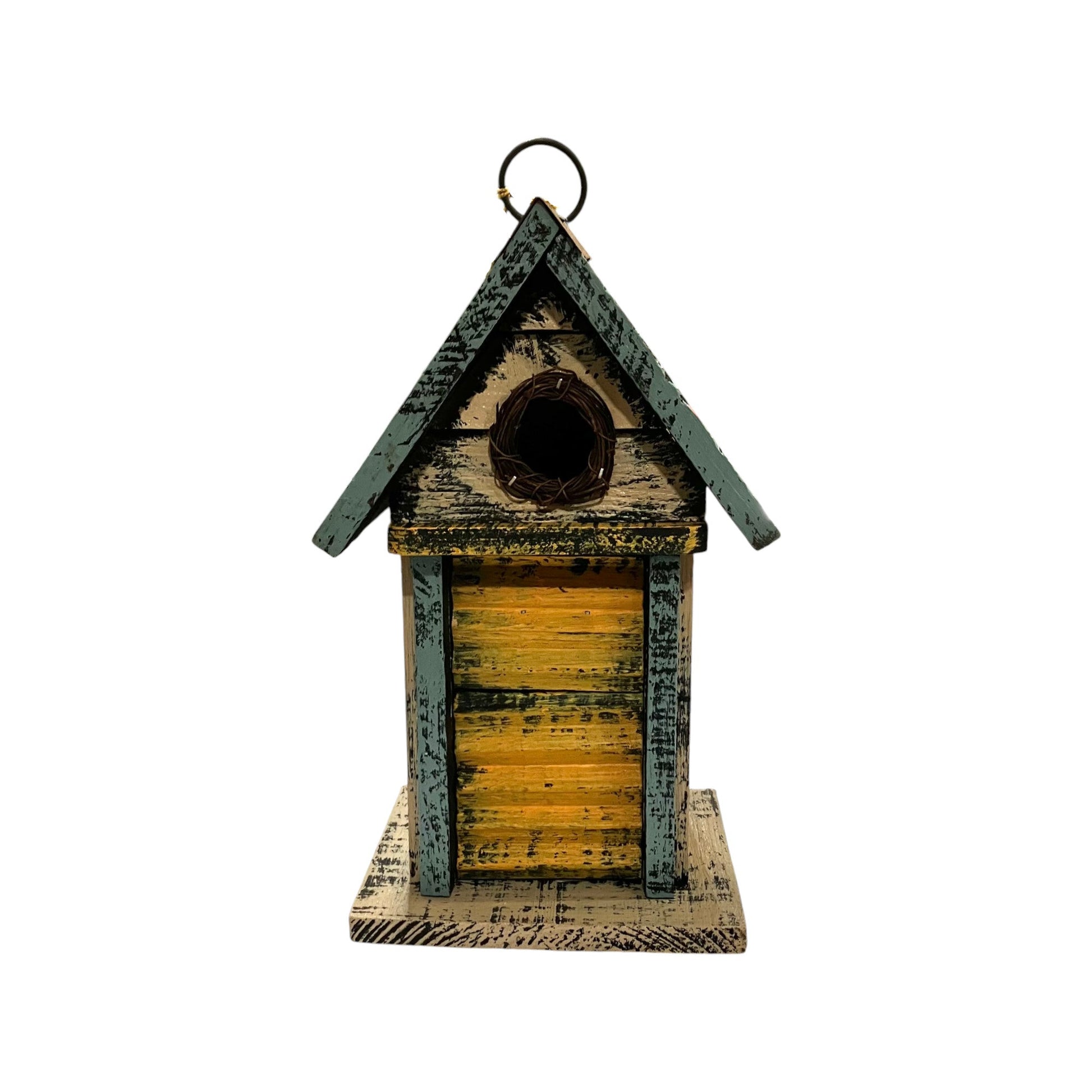 Cream/Blue/Yellow Birdhouse - Holland Landscape Supply