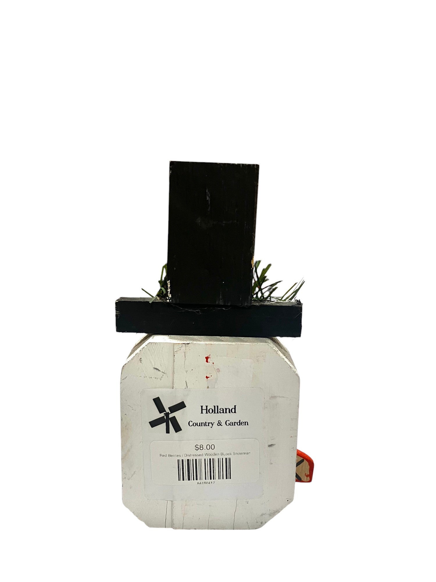 Distressed Wooden Block Snowman - Holland Landscape Supply