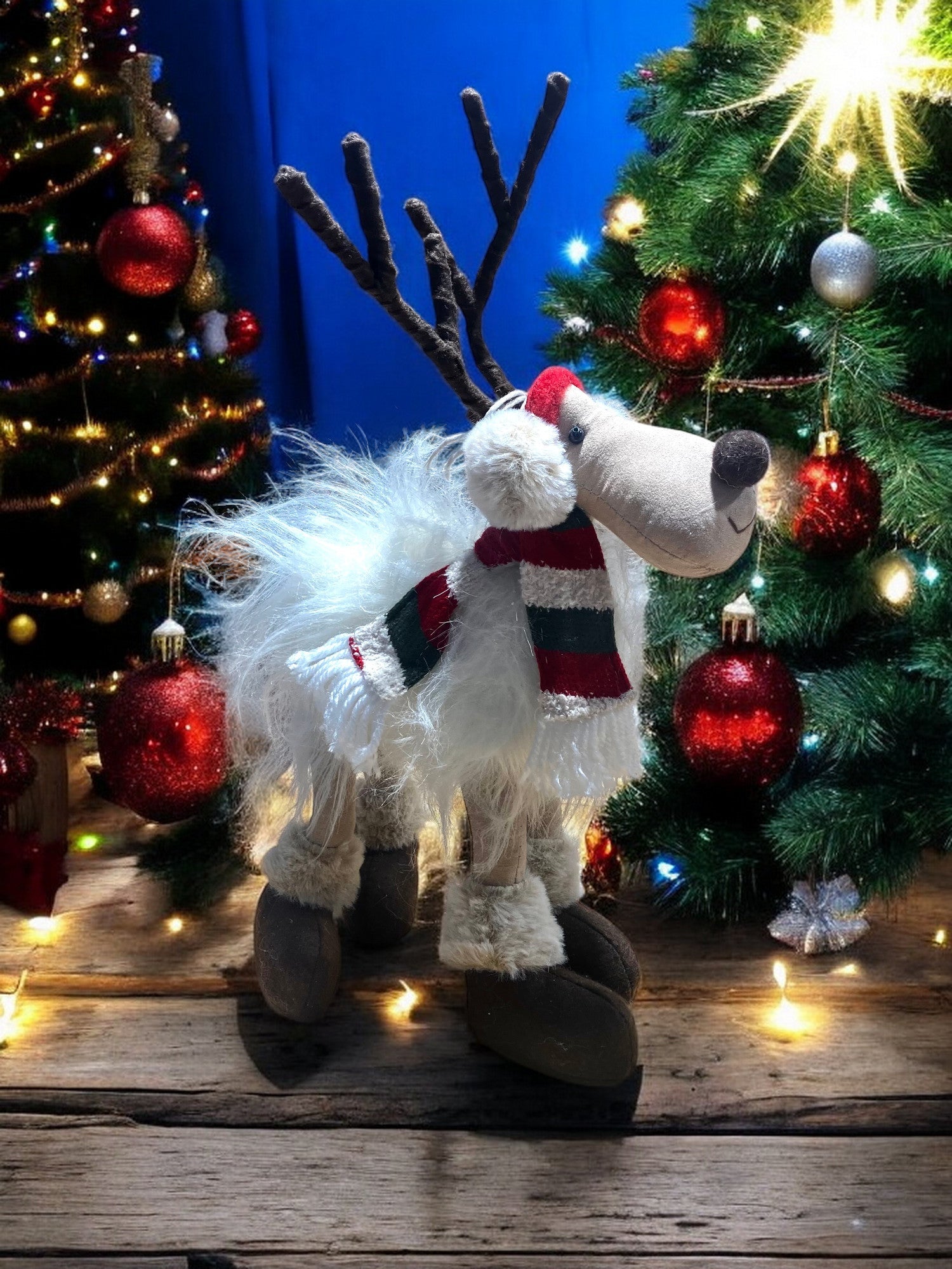 Furry Reindeer with Scarf - Holland Landscape Supply