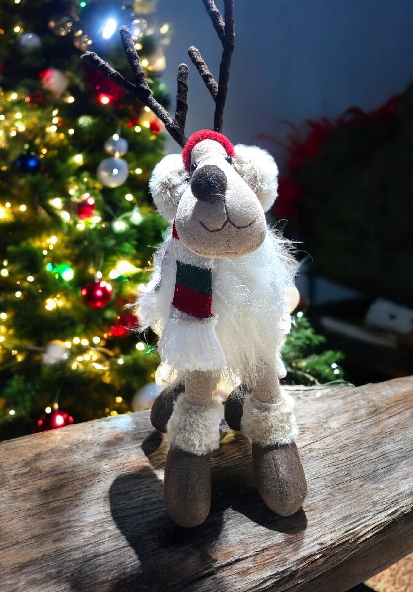 Furry Reindeer with Scarf - Holland Landscape Supply