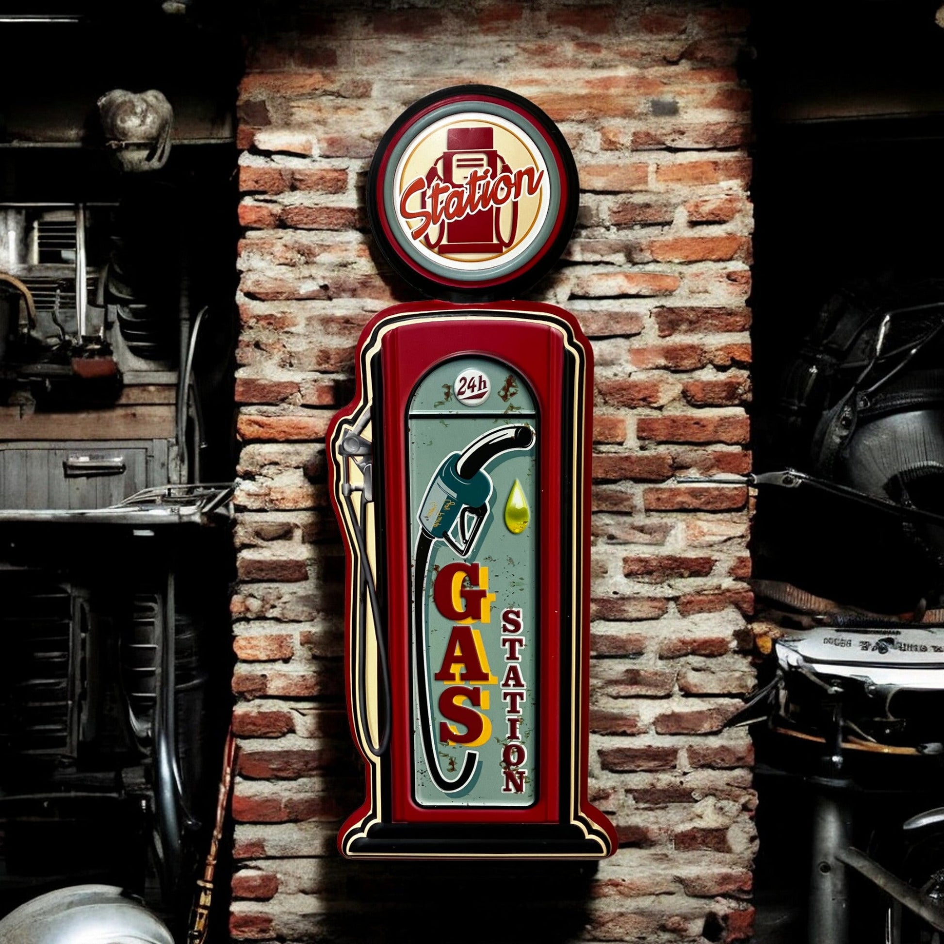 Gas Station - Metal Gas Pump Sign - Holland Landscape Supply