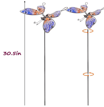 Glass & Metal Butterfly Garden Stake - Holland Landscape Supply