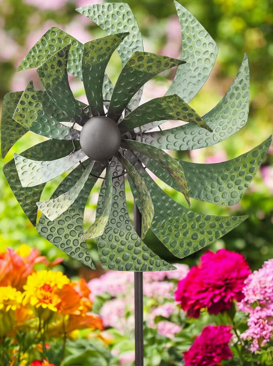 Green Metal Windmill - Holland Landscape Supply