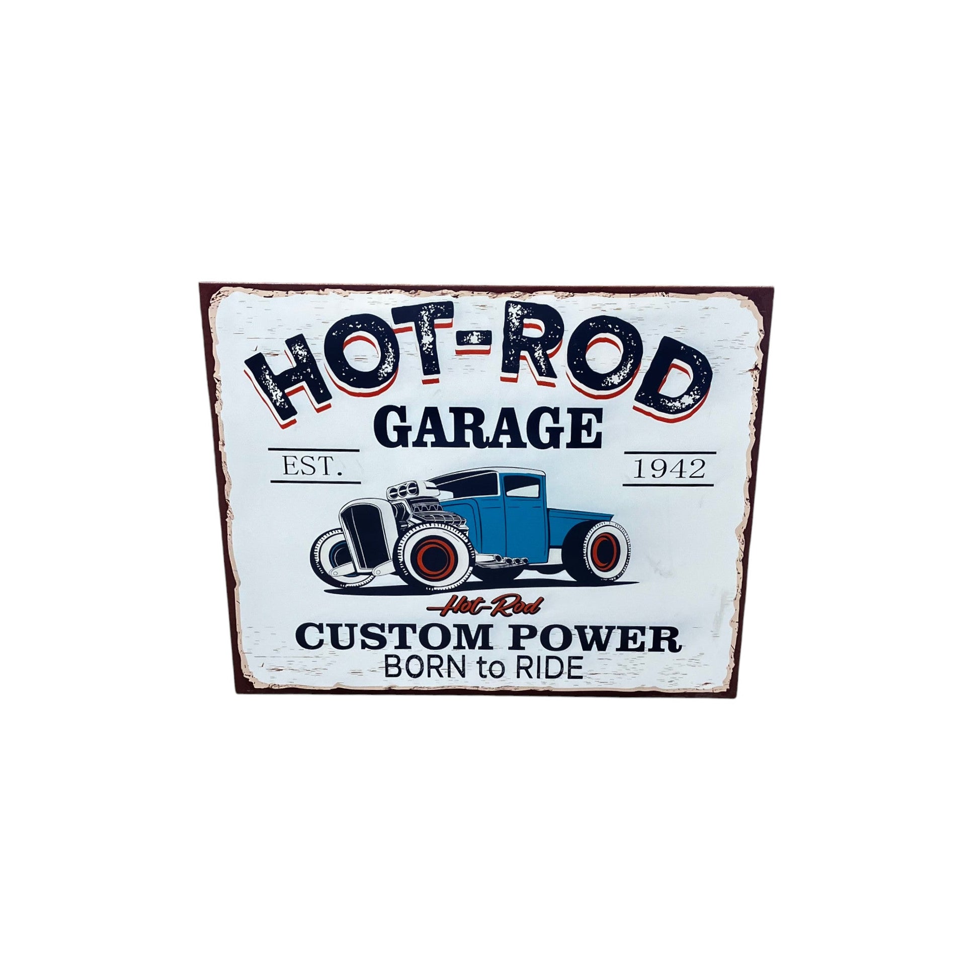 Metal Hot Rod Sign - Holland Landscape SupplyDecoration