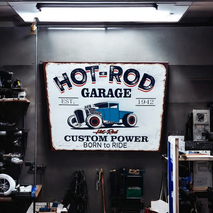 Metal Hot Rod Sign - Holland Landscape SupplyDecoration