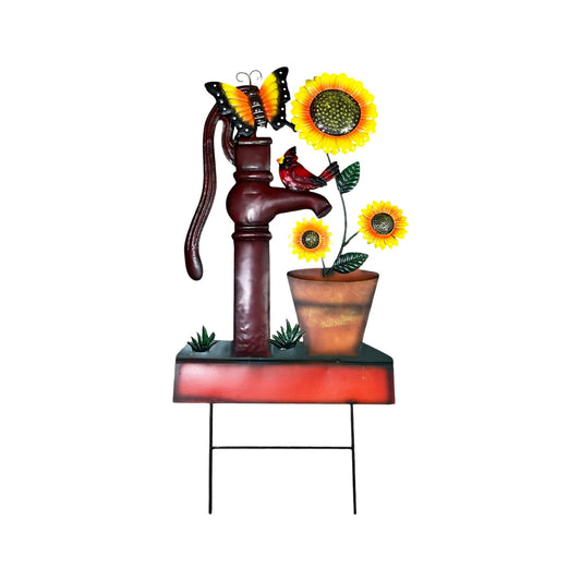 Metal Water Pump Garden Stake - Holland Landscape Supply