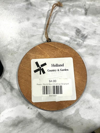 Round Wooden Christmas Ornament w/Words - Holland Landscape Supply