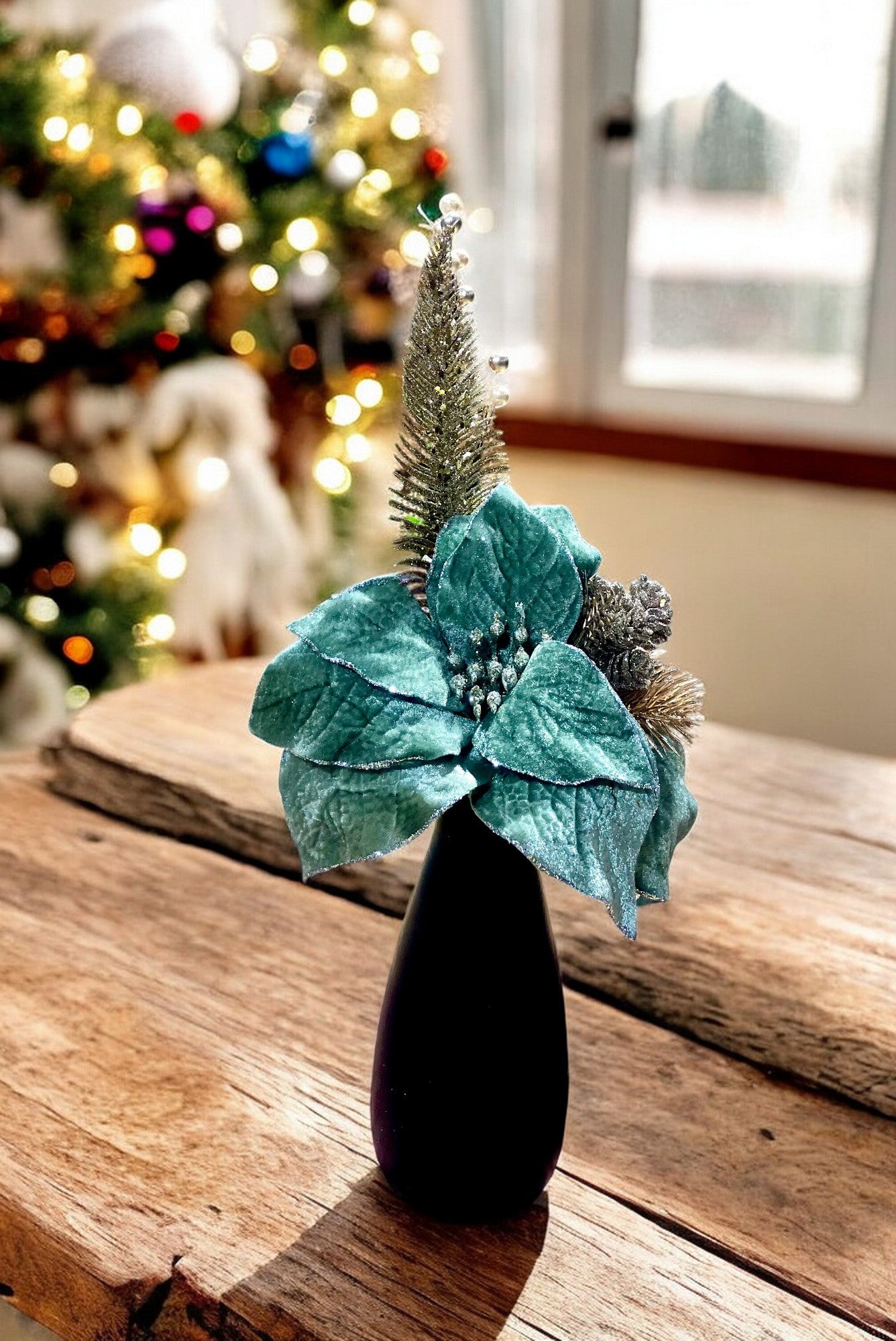 Small Black Christmas Vase - Holland Landscape Supply
