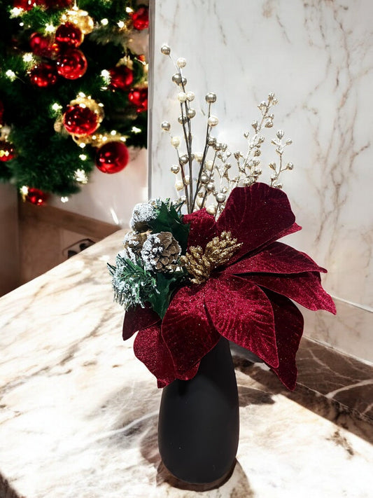 Small Black Christmas Vase - Holland Landscape Supply