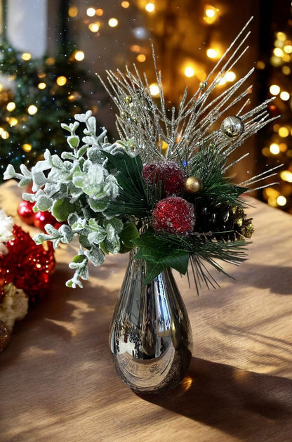 Small Silver Christmas Vase - Holland Landscape SupplyDecoration