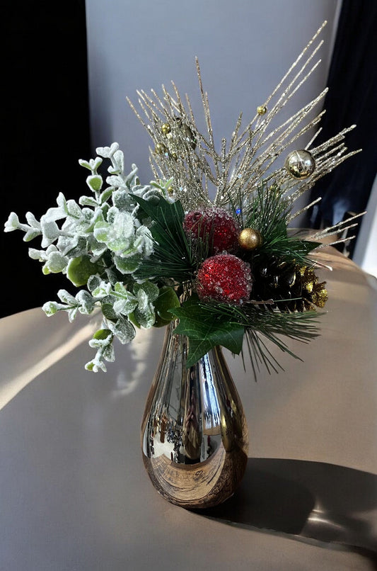 Small Silver Christmas Vase - Holland Landscape SupplyDecoration