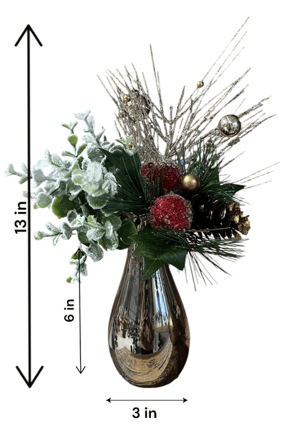 Small Silver Christmas Vase - Holland Landscape SupplyDecoration