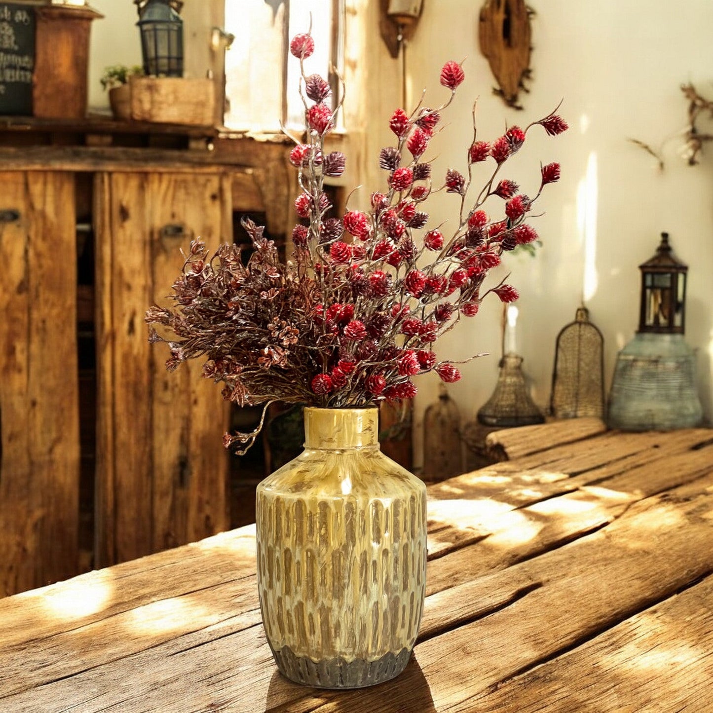 Tan Clay & Enamel Vase - Holland Landscape Supply