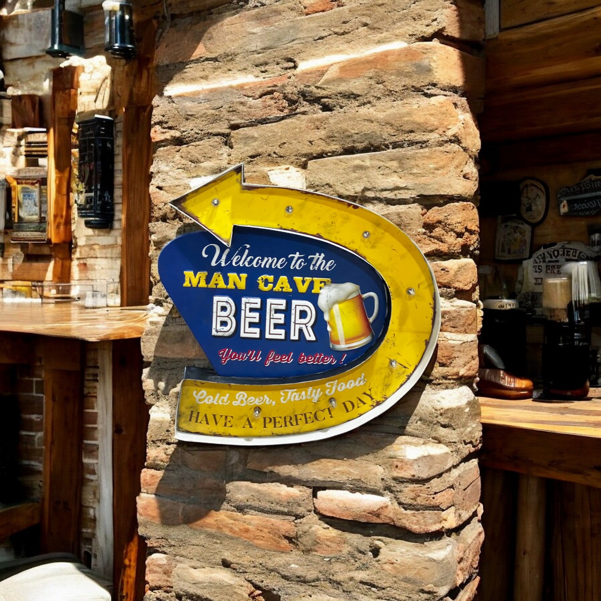 Welcome to the Man Cave Light Up Sign - Holland Landscape Supply