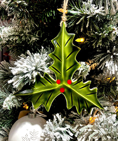 Wooden Holly Ornament - Holland Landscape Supply
